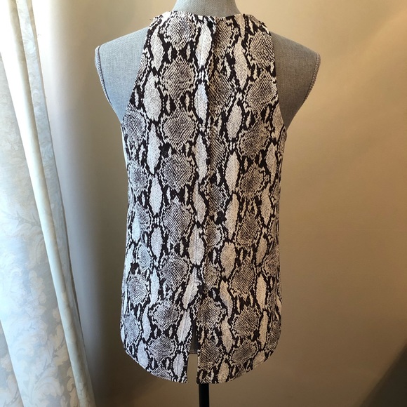 A.L.C. 'Anise' Crepe Snakeskin Sleeveless Top - Picture 6 of 9